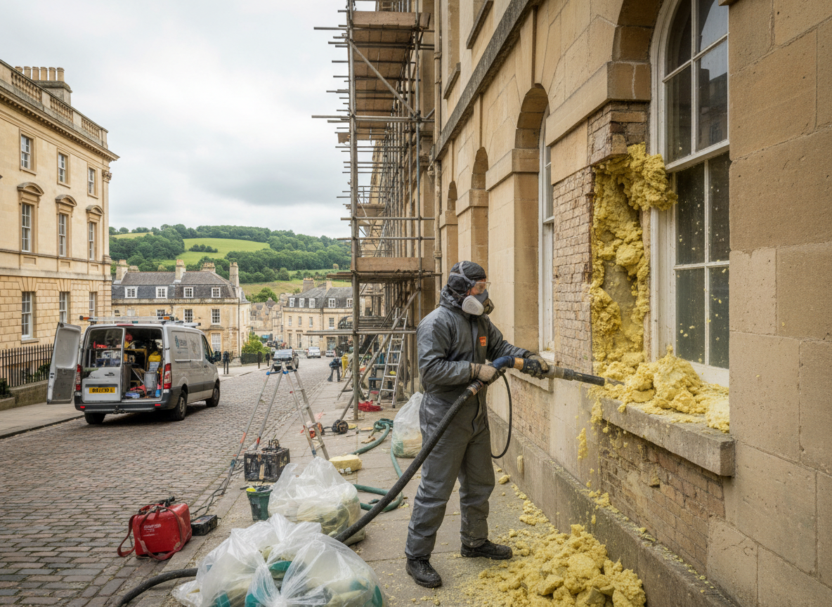 Cavity Wall Spray Foam Removal in Bath, Somerset